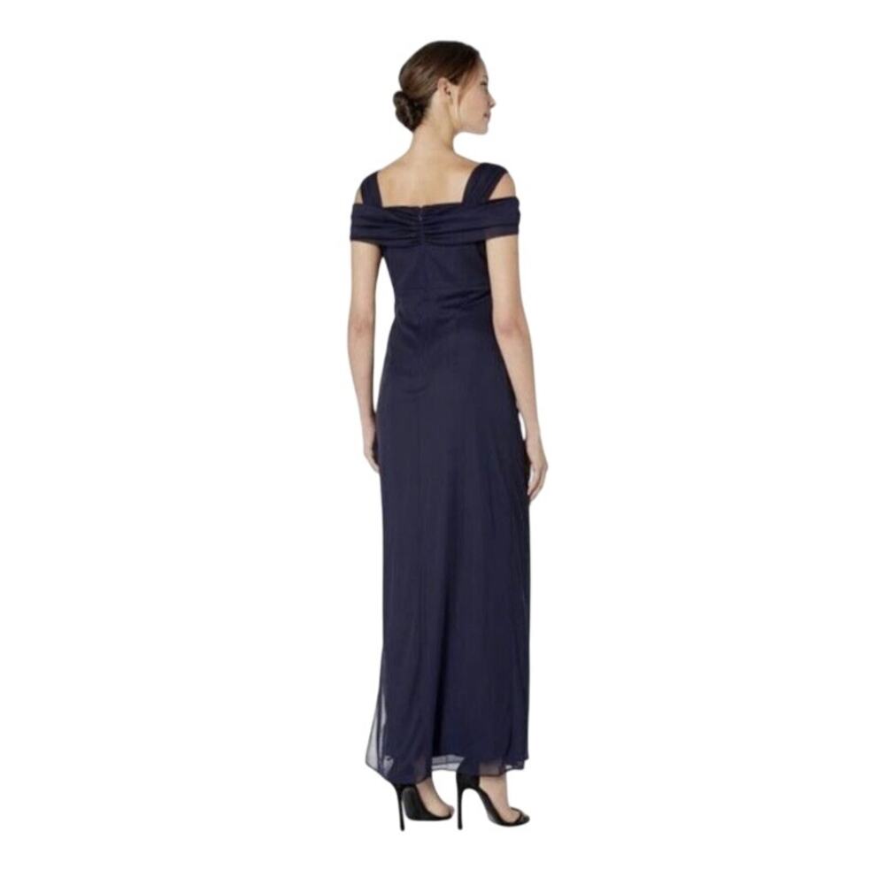 ALEX Evenings Navy Blue Dress Formal Gown Long Maxi Plus NEW - Picture 3 of 14